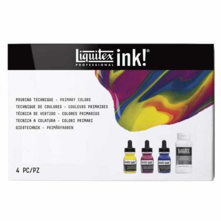 KIT D' ENCRES ACRYLIQUE POURING INK! COULEURS PRIMAIRES LIQUITEX