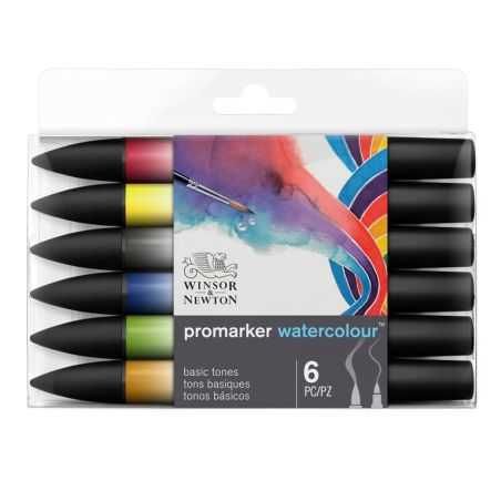 SET DE 6 MARQUEURS AQUARELLES TONS BASIQUES WINSOR & NEWTON