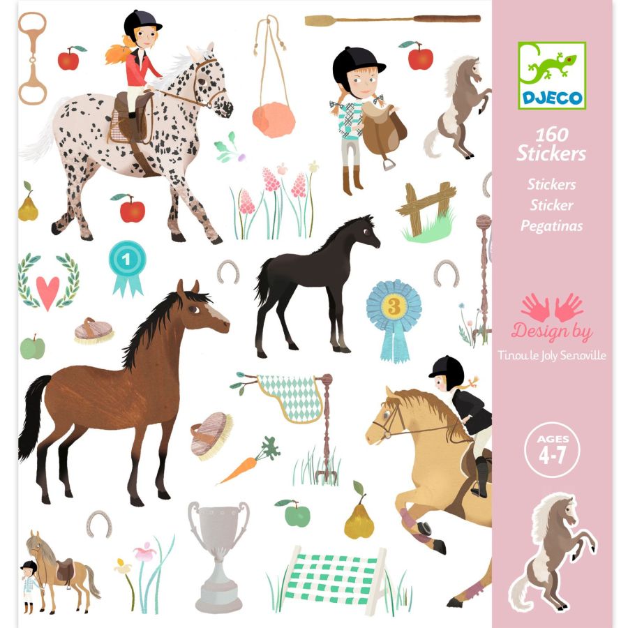 STICKERS PAPIER - CHEVAUX - DJECO IM#9149