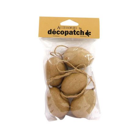 SACHET DE 5 ŒUFS A SUSPENDRE 7CM DECOPATCH