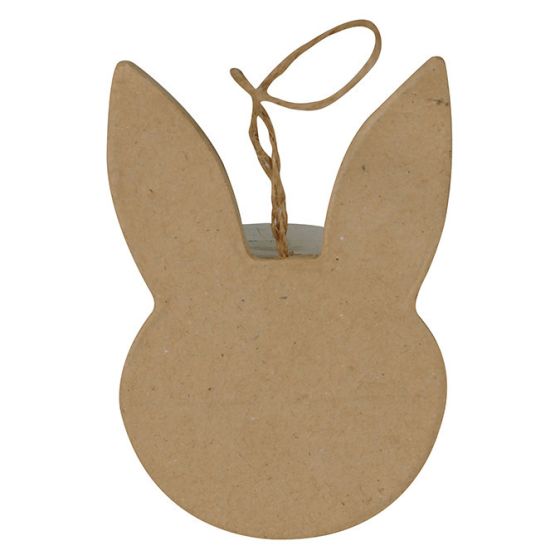 TÊTE DE LAPIN PLATE A SUSPENDRE EN PAPIER MÂCHE DECOPATCH IM#9174