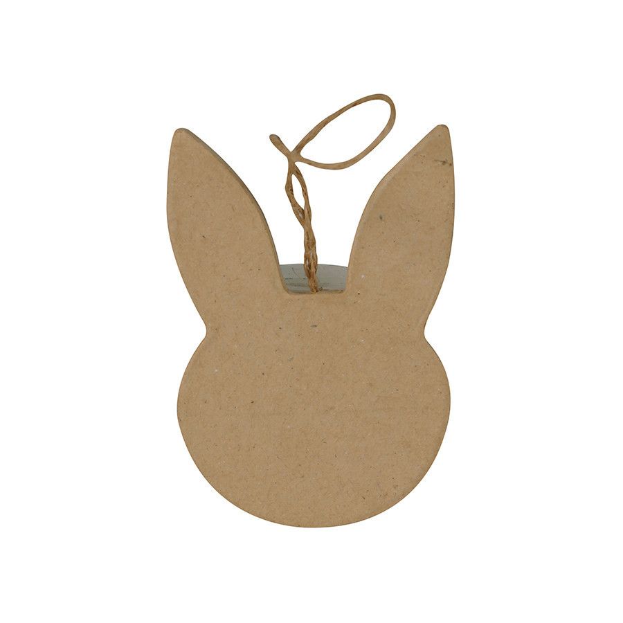 TÊTE DE LAPIN PLATE A SUSPENDRE EN PAPIER MÂCHE DECOPATCH IM#9174