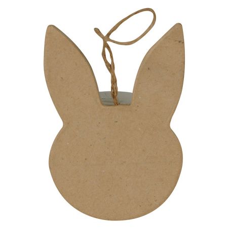 TÊTE DE LAPIN PLATE A SUSPENDRE EN PAPIER MÂCHE DECOPATCH