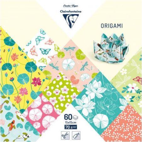 POCHETTE ORIGAMI PRINTEMPS 60 FEUILLES 15X15CM 70G CLAIREFONTAINE