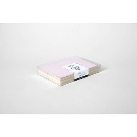 COFFRET POLLEN DE 20 ENVELOPPES 114X162MM + 20 CARTES 110X155MM PASTEL ASSORTIES CLAIREFONTAINE