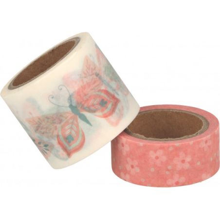 LOT DE 2 MASKING TAPE PAPILLONS COLLECTION MARIPOSA ARTEMIO