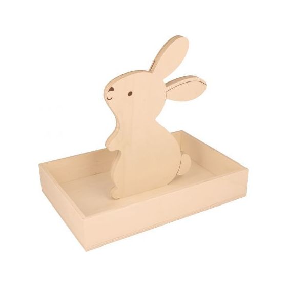 PLATEAU EN BOIS AVEC UN LAPIN 25 X 17X 4,5 CM ARTEMIO IM#9265