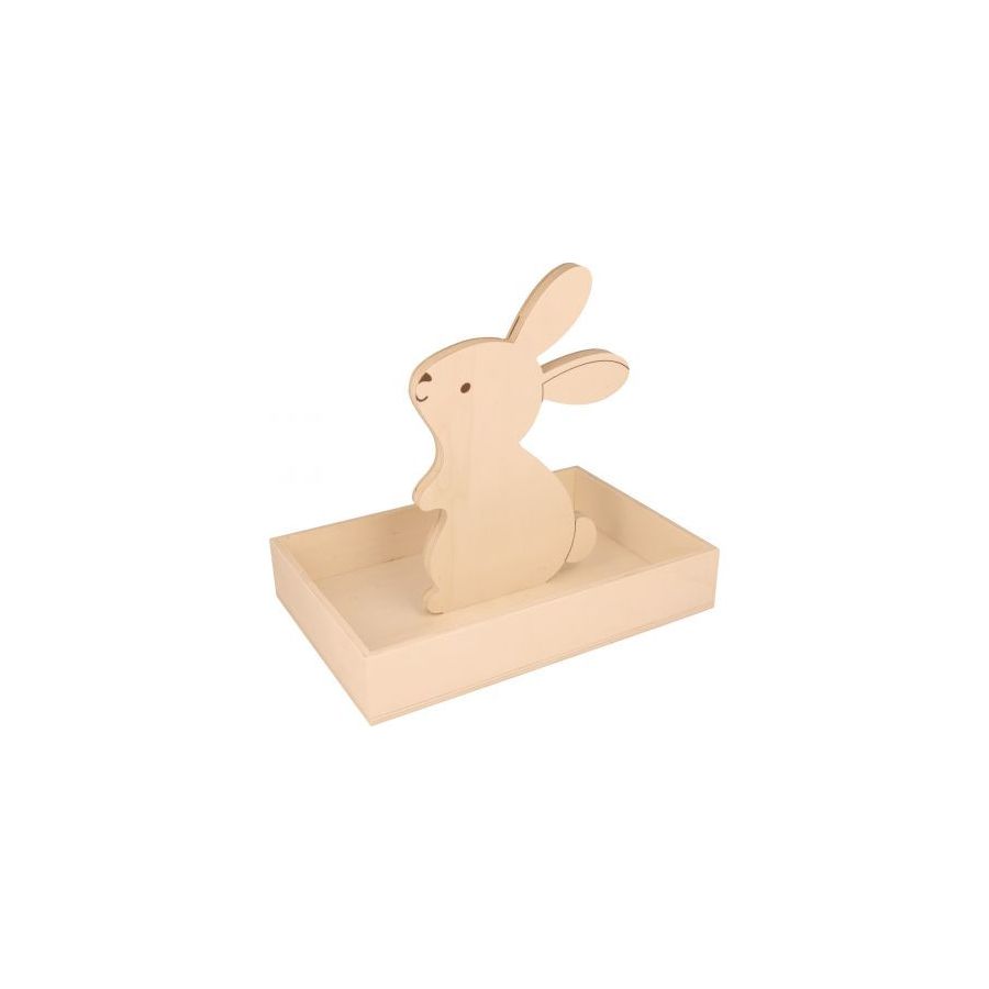 PLATEAU EN BOIS AVEC UN LAPIN 25 X 17X 4,5 CM ARTEMIO IM#9265