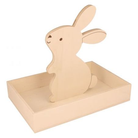 PLATEAU EN BOIS AVEC UN LAPIN 25 X 17X 4,5 CM ARTEMIO