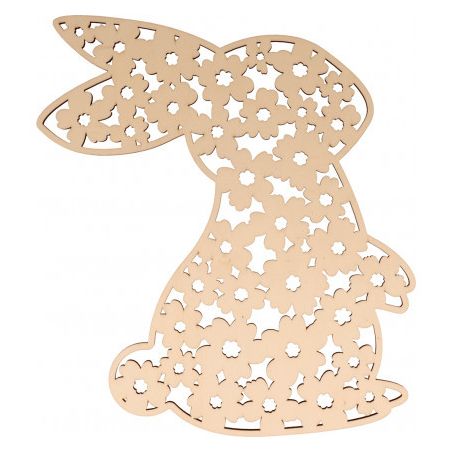 SILHOUETTE EN BOIS MARIPOSA LAPIN FLEURS 30 X 25,5 CM ARTEMIO