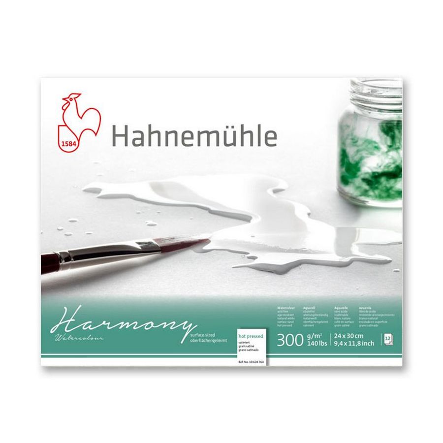 BLOC SPIRALE HARMONY GRAIN SATINE AQUARELLE 300G A4 12 FEUILLES HAHNEMÜHLE IM#9287