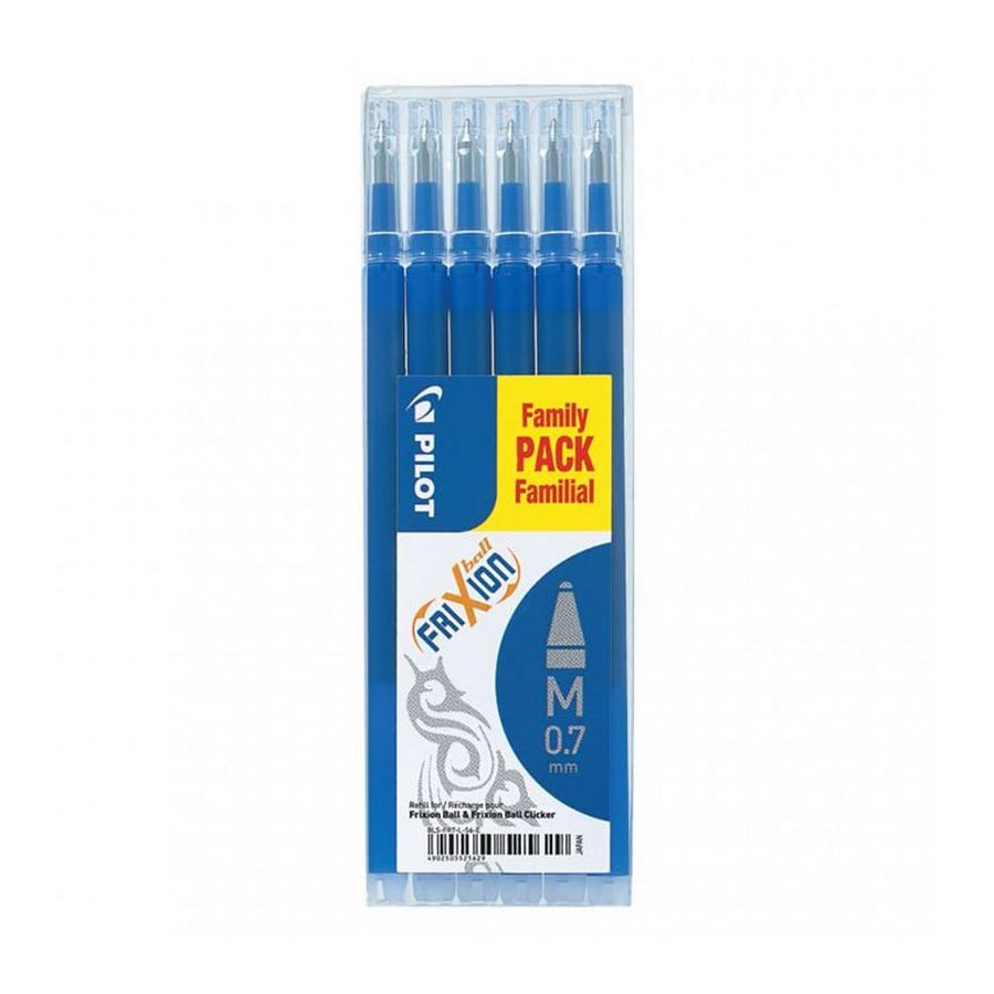 SET DE 6 RECHARGES FRIXION -  BLEU - POINTE MOYENNE IM#9290