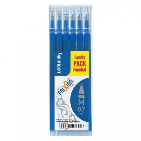 SET DE 6 RECHARGES FRIXION -  BLEU - POINTE MOYENNE