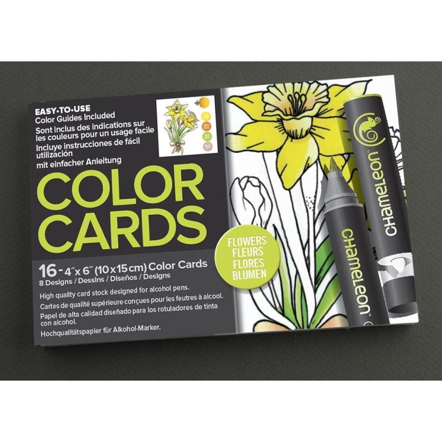 CARTES COLORIAGE - THEME FLEURS - CHAMELEON PENS IM#9312