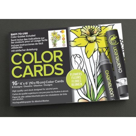 CARTES COLORIAGE - THEME FLEURS - CHAMELEON PENS