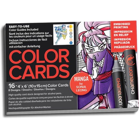 CARTES COLORIAGE - THEME MANGA - CHAMELEON PENS IM#9314