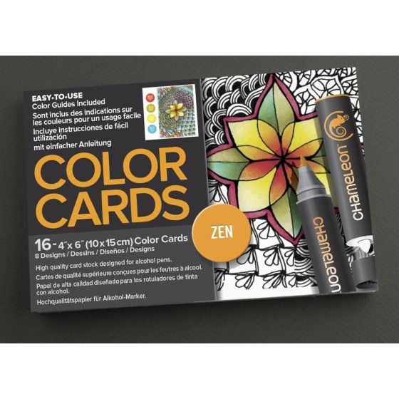 CARTES COLORIAGE - THEME ZEN - CHAMELEON PENS IM#9317