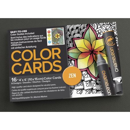 CARTES COLORIAGE - THEME ZEN - CHAMELEON PENS