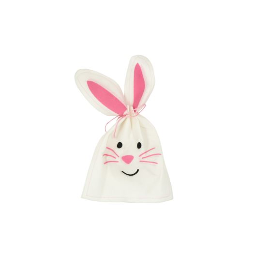 SAC LAPIN IMPRIME EN INTISSE  AVEC LIEN BLANC ET ROSE 24,7X124,7X15 IM#9896